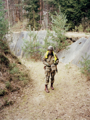 Reenactor in an American Airborne uniform, 2016, Brandenburg, Germany, Europe