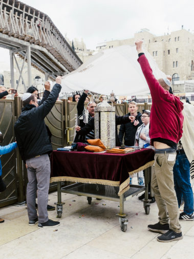 Bar Mitzvah of a Jewish boy at the Western Wall, 2019, Jerusalem, Israel, Asia