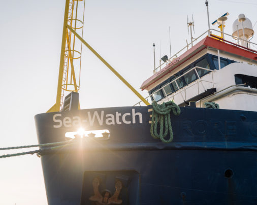 The Sea Watch 3 will be in the port of Licata after being arrested by the Italian authorities and prevented from leaving, 2019, Licata, Sicily, Italy, Europe