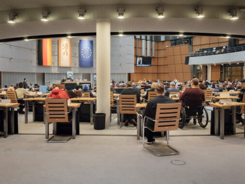 The Berlin Parliament for People with Disabilities meets in the plenary hall of the House of Representatives, 2022, Mitte, Berlin, Germany, Europe