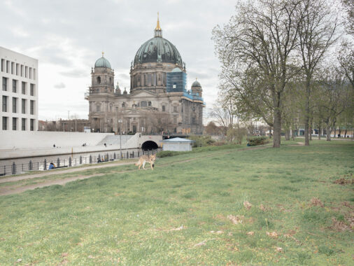 Open space at the Marx-Engels-Forum on the Spree, 2023, Mitte, Berlin, Germany, Europe