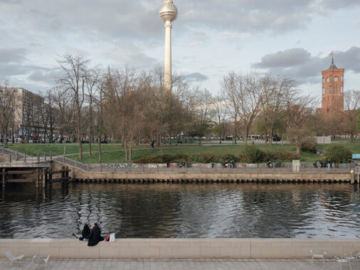 Open space at the Marx-Engels-Forum on the Spree, 2023, Mitte, Berlin, Germany, Europe