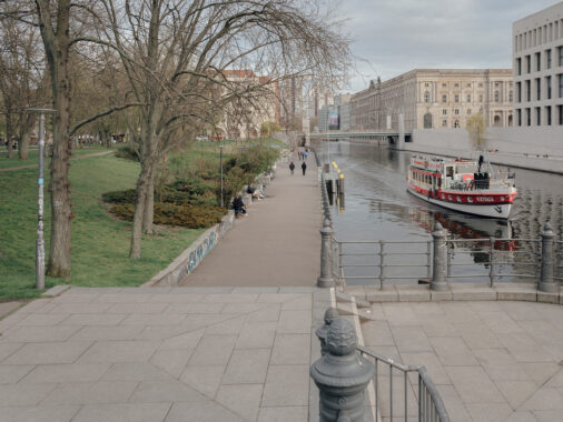 Open space at the Marx-Engels-Forum on the Spree, 2023, Mitte, Berlin, Germany, Europe